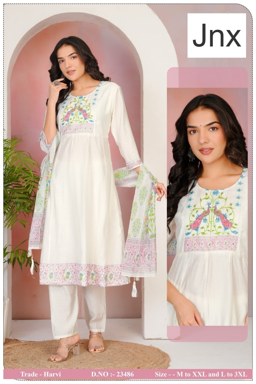 Harvi 2506 Jnx Roman Readymade Anarkali Suits Manufacturer Ahmedabad