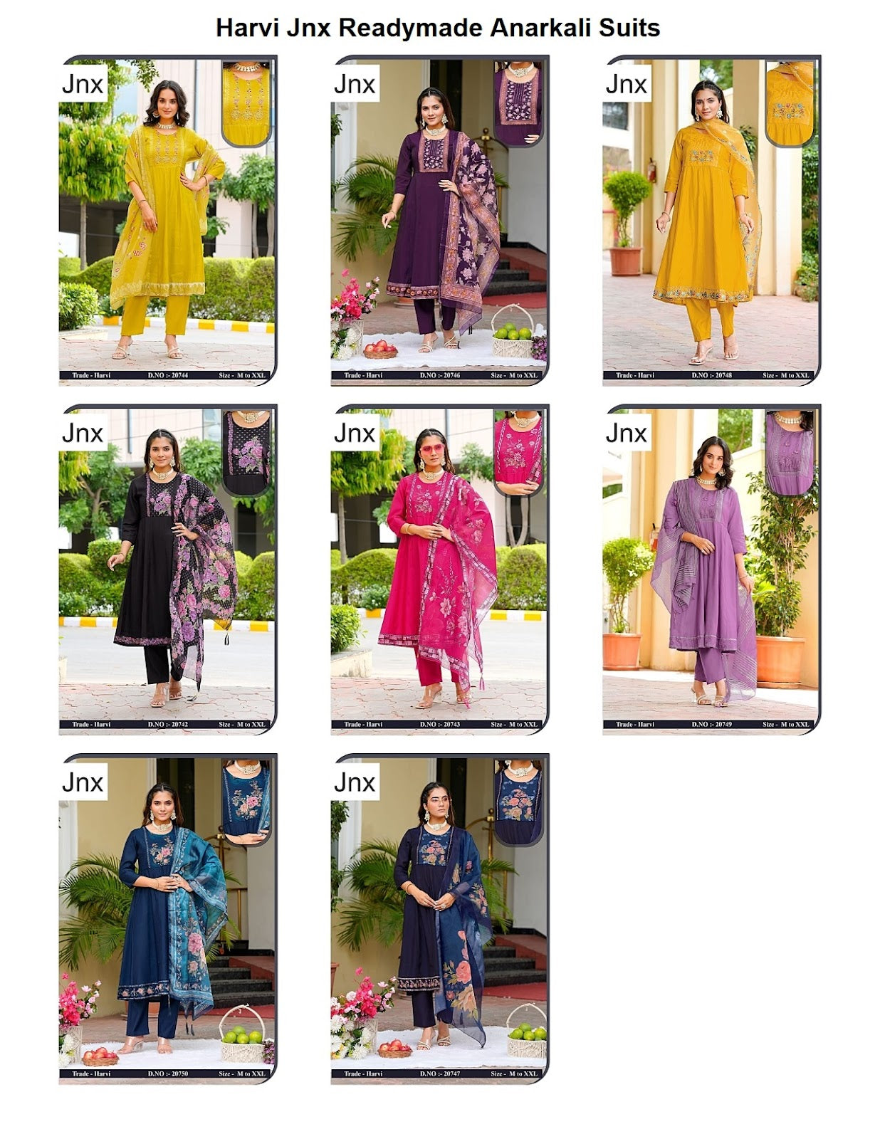 Harvi Jnx Readymade Anarkali Suits Manufacturer India