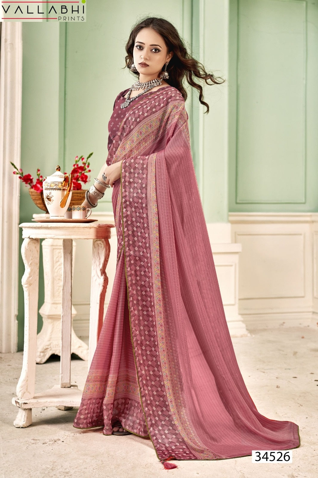 Harvisha Vol 3 Vallabhi Prints Brasso Sarees Wholesaler Gujarat