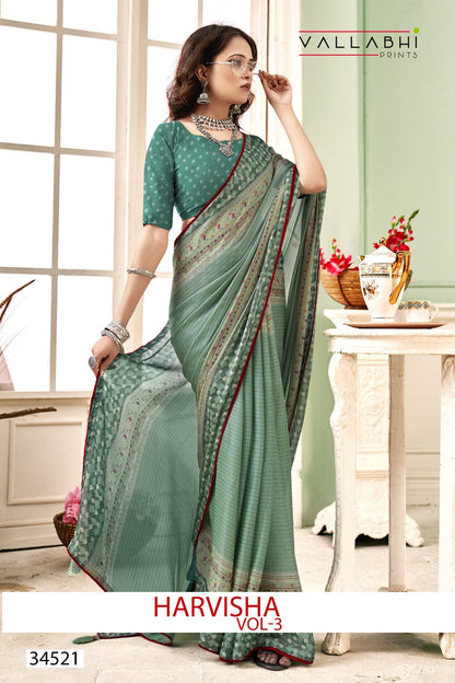 Harvisha Vol 3 Vallabhi Prints Brasso Sarees Wholesaler Gujarat