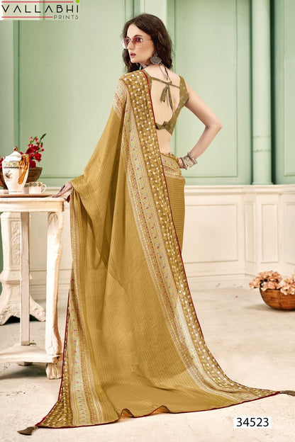 Harvisha Vol 3 Vallabhi Prints Brasso Sarees Wholesaler Gujarat