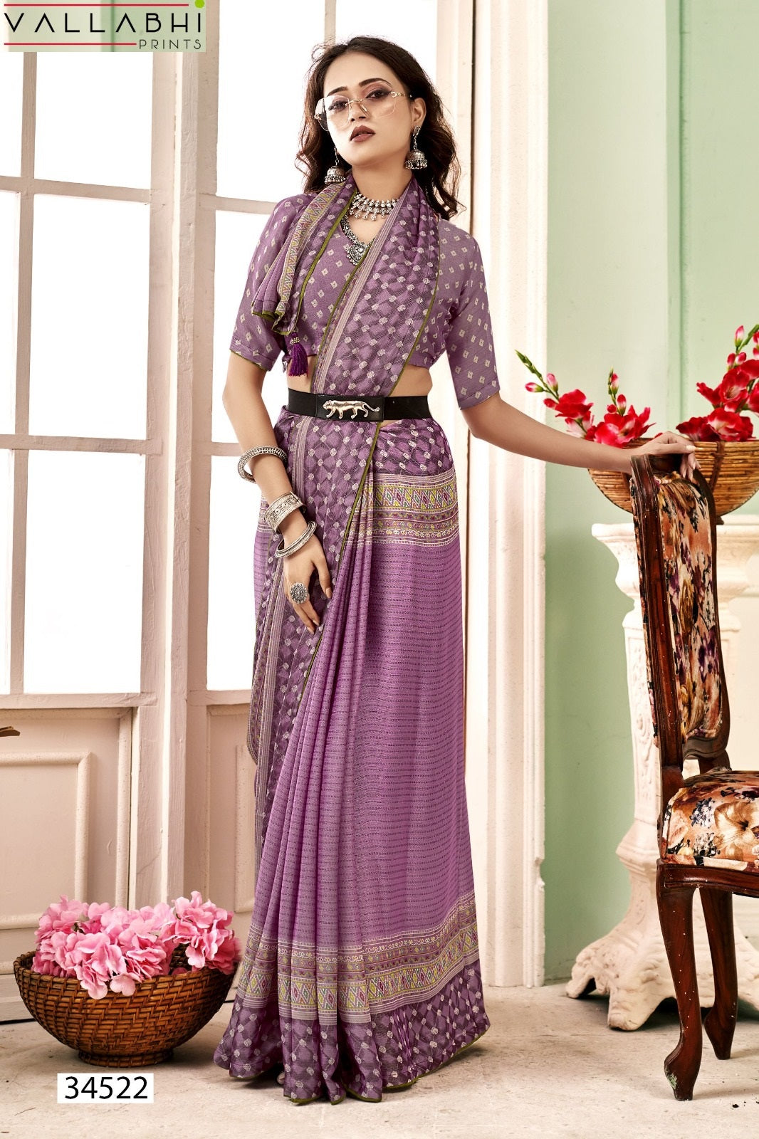 Harvisha Vol 3 Vallabhi Prints Brasso Sarees Wholesaler Gujarat
