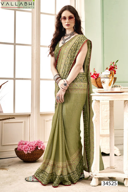 Harvisha Vol 3 Vallabhi Prints Brasso Sarees Wholesaler Gujarat