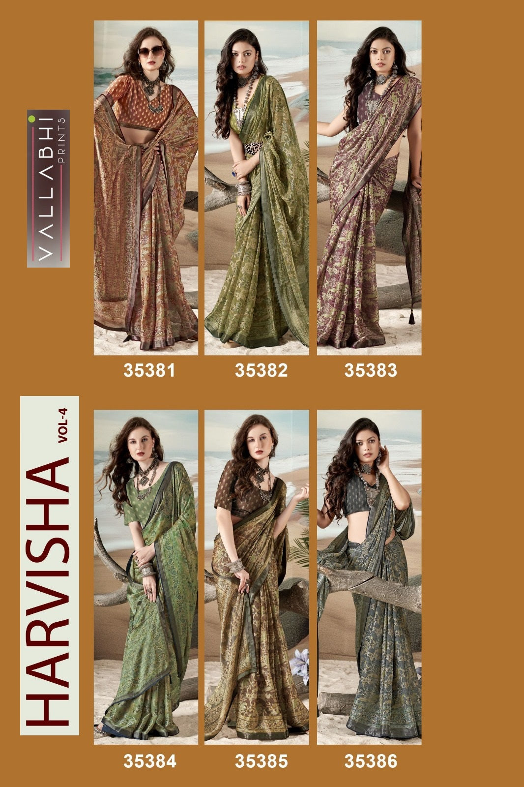 Harvisha Vol 4 Vallabhi Prints Brasso Sarees Supplier Ahmedabad