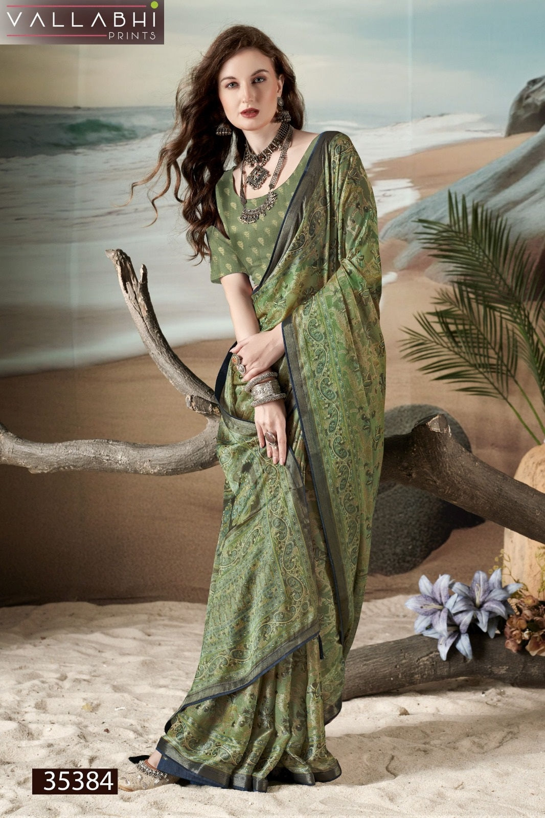 Harvisha Vol 4 Vallabhi Prints Brasso Sarees Supplier Ahmedabad