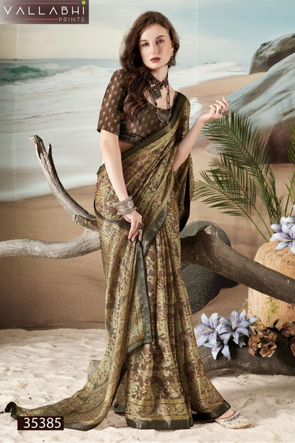 Harvisha Vol 4 Vallabhi Prints Brasso Sarees Supplier Ahmedabad