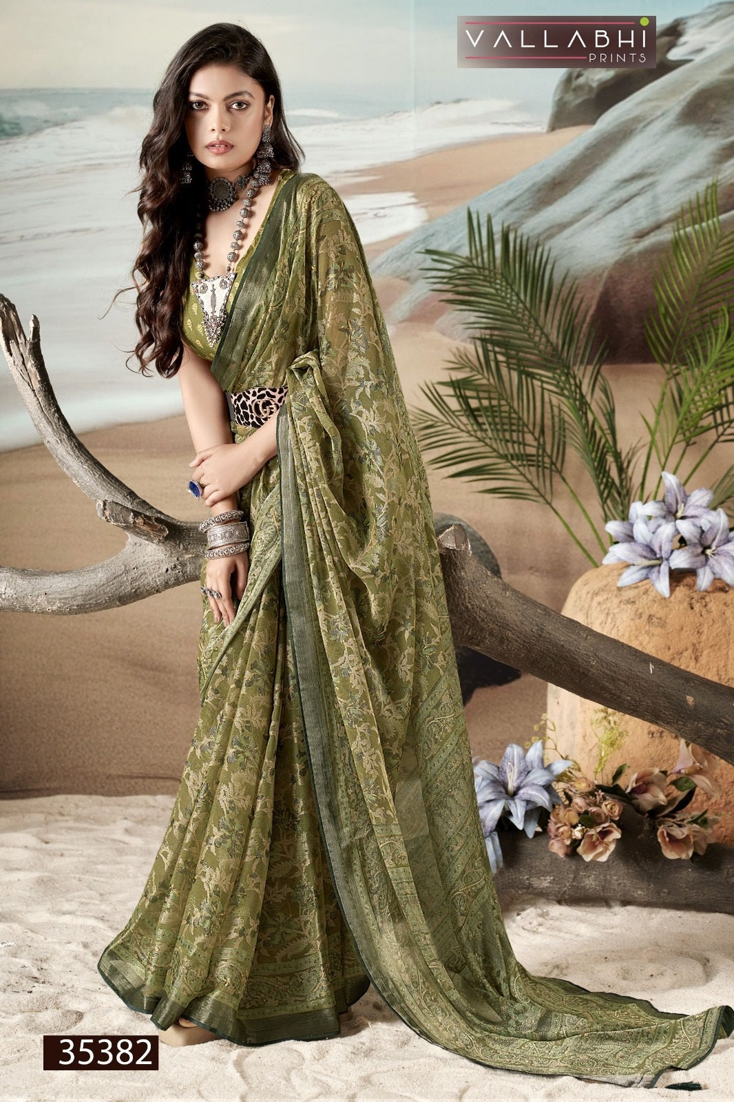 Harvisha Vol 4 Vallabhi Prints Brasso Sarees Supplier Ahmedabad