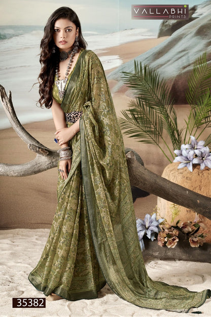 Harvisha Vol 4 Vallabhi Prints Brasso Sarees Supplier Ahmedabad