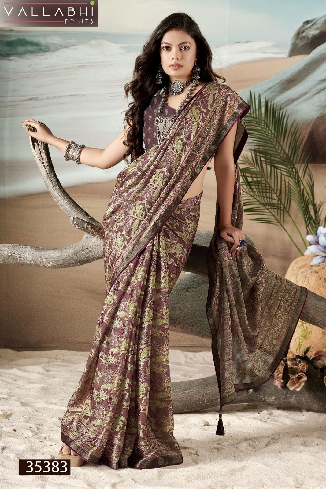Harvisha Vol 4 Vallabhi Prints Brasso Sarees Supplier Ahmedabad