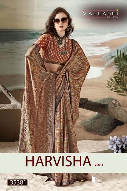 Harvisha Vol 4 Vallabhi Prints Brasso Sarees Supplier Ahmedabad