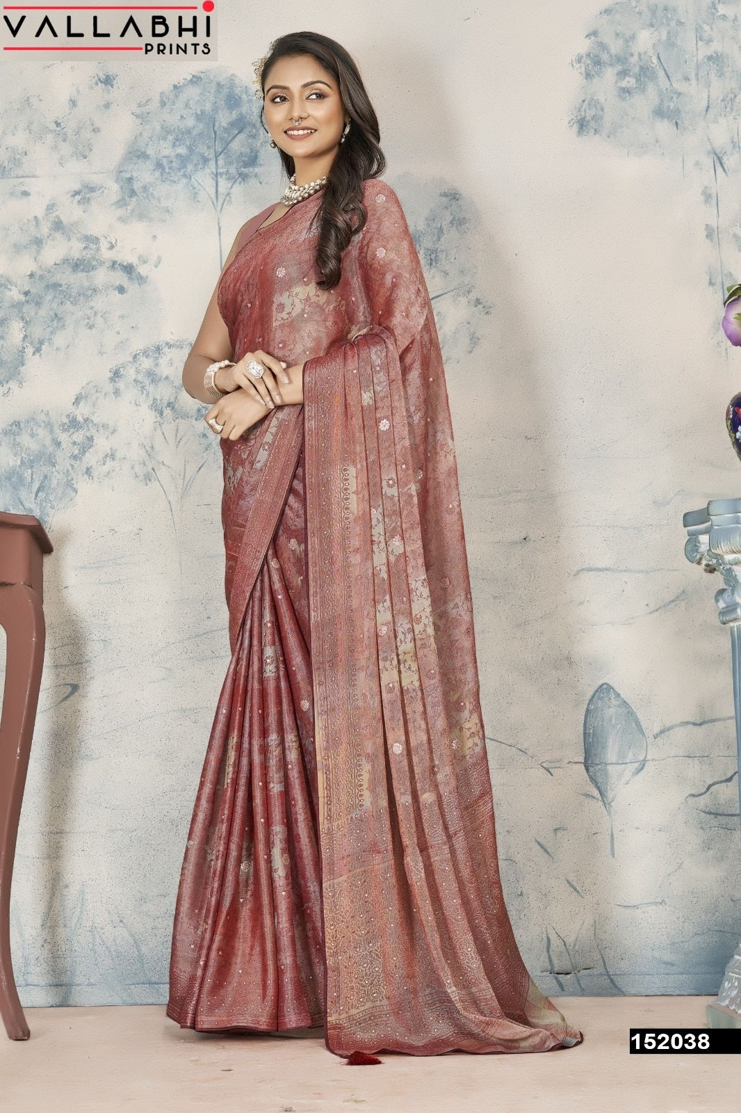 Harvisha Vol 6 Vallabhi Prints Chiffon Sarees Exporter