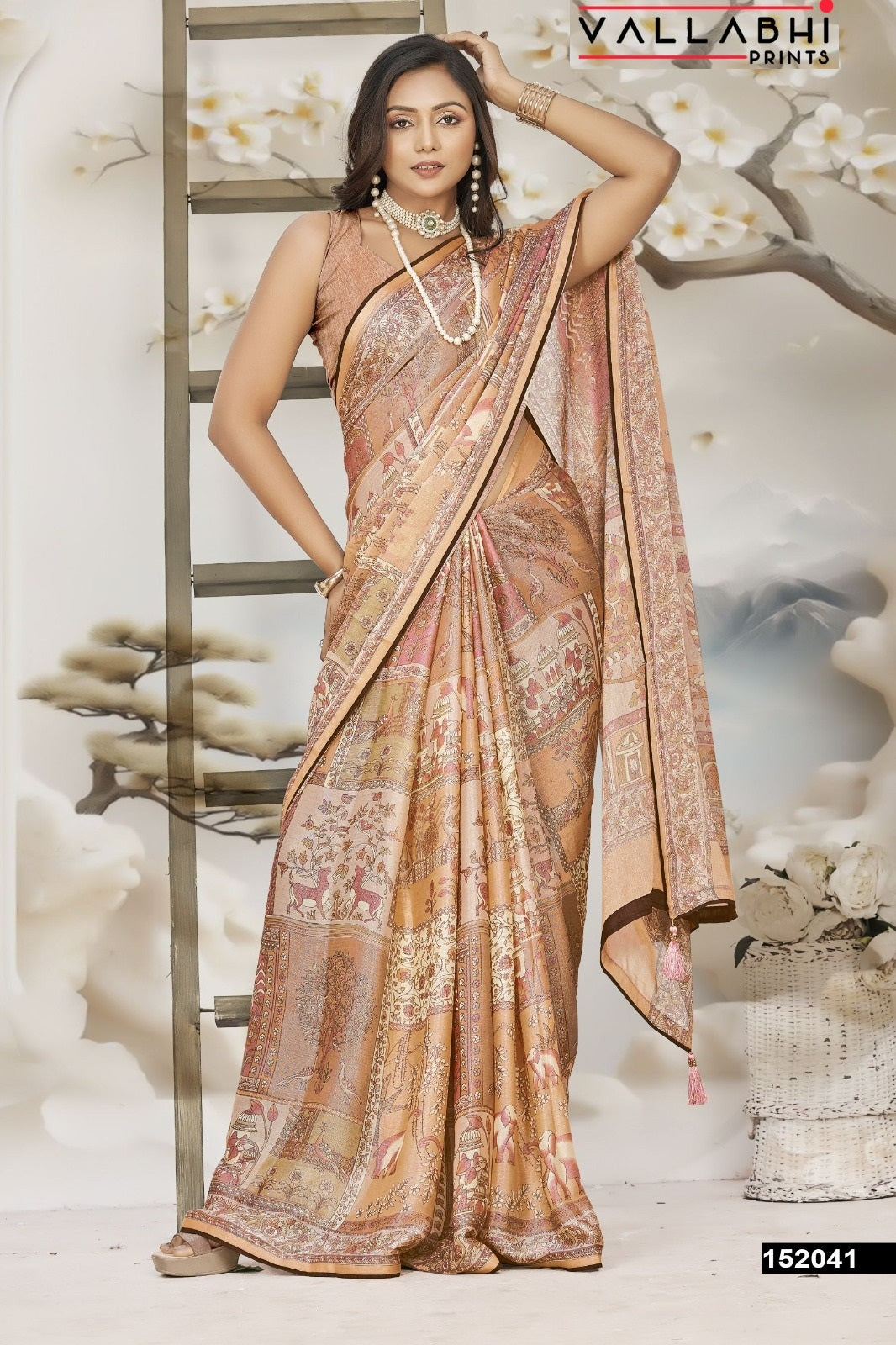 Harvisha Vol 7 Vallabhi Prints Chiffon Sarees Wholesaler