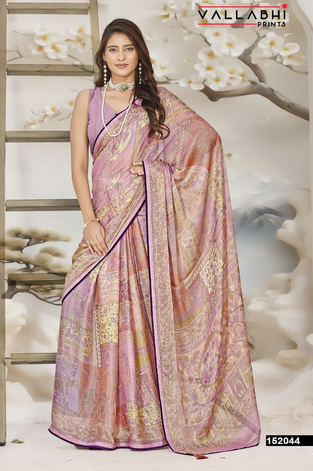 Harvisha Vol 7 Vallabhi Prints Chiffon Sarees Wholesaler