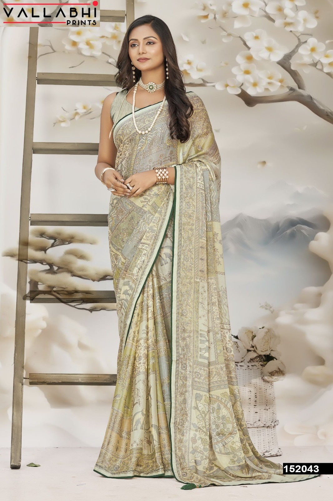 Harvisha Vol 7 Vallabhi Prints Chiffon Sarees Wholesaler
