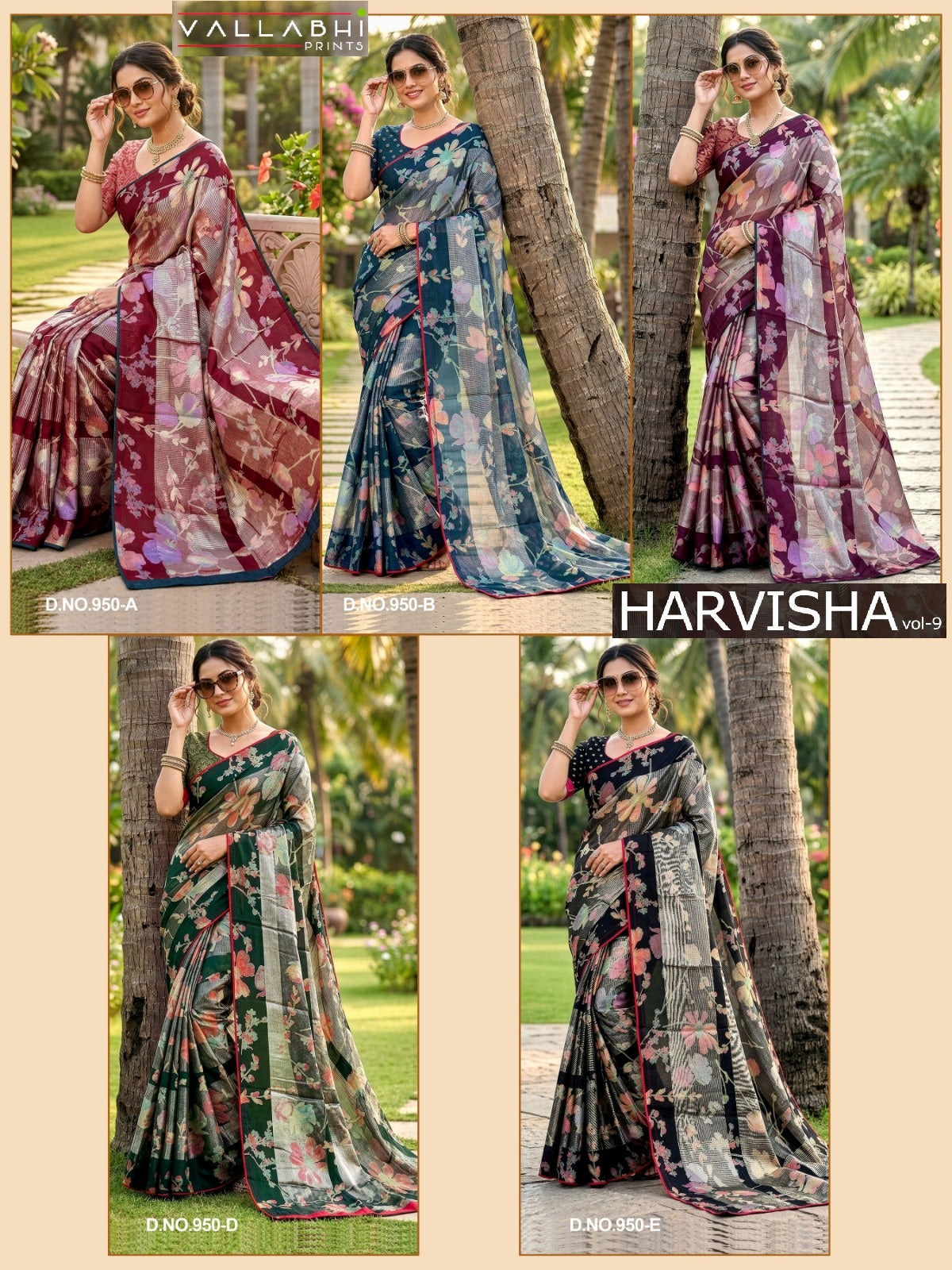 Harvisha Vol 9 Vallabhi Prints Brasso Sarees Manufacturer India