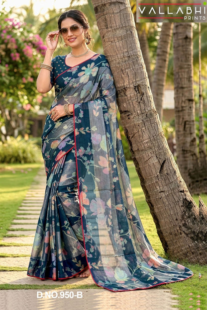 Harvisha Vol 9 Vallabhi Prints Brasso Sarees Manufacturer India