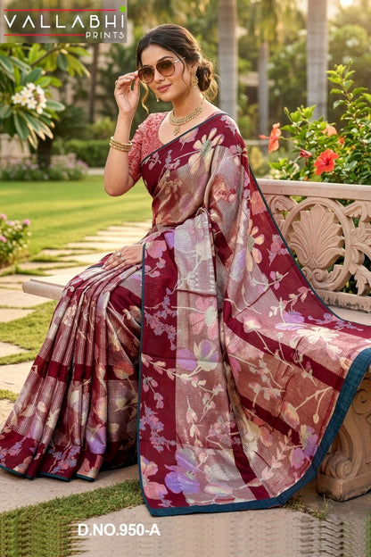 Harvisha Vol 9 Vallabhi Prints Brasso Sarees Manufacturer India