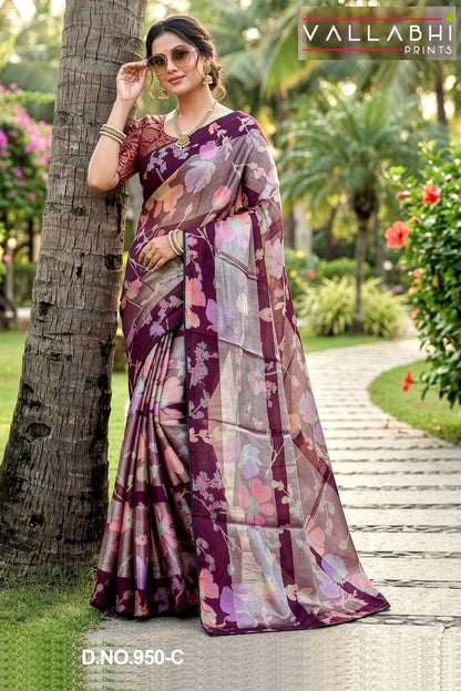 Harvisha Vol 9 Vallabhi Prints Brasso Sarees Manufacturer India