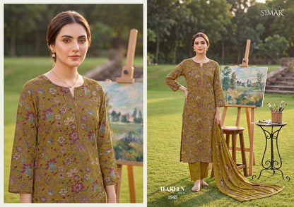 Haseen Vol 10 Simar Viscose Muslin Pant Style Suits Exporter India