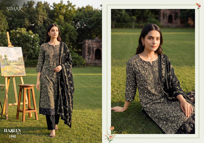 Haseen Vol 10 Simar Viscose Muslin Pant Style Suits Exporter India