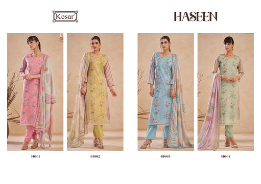Haseen 61001 Kesar Lawn Cotton Karachi Salwar Suits Supplier