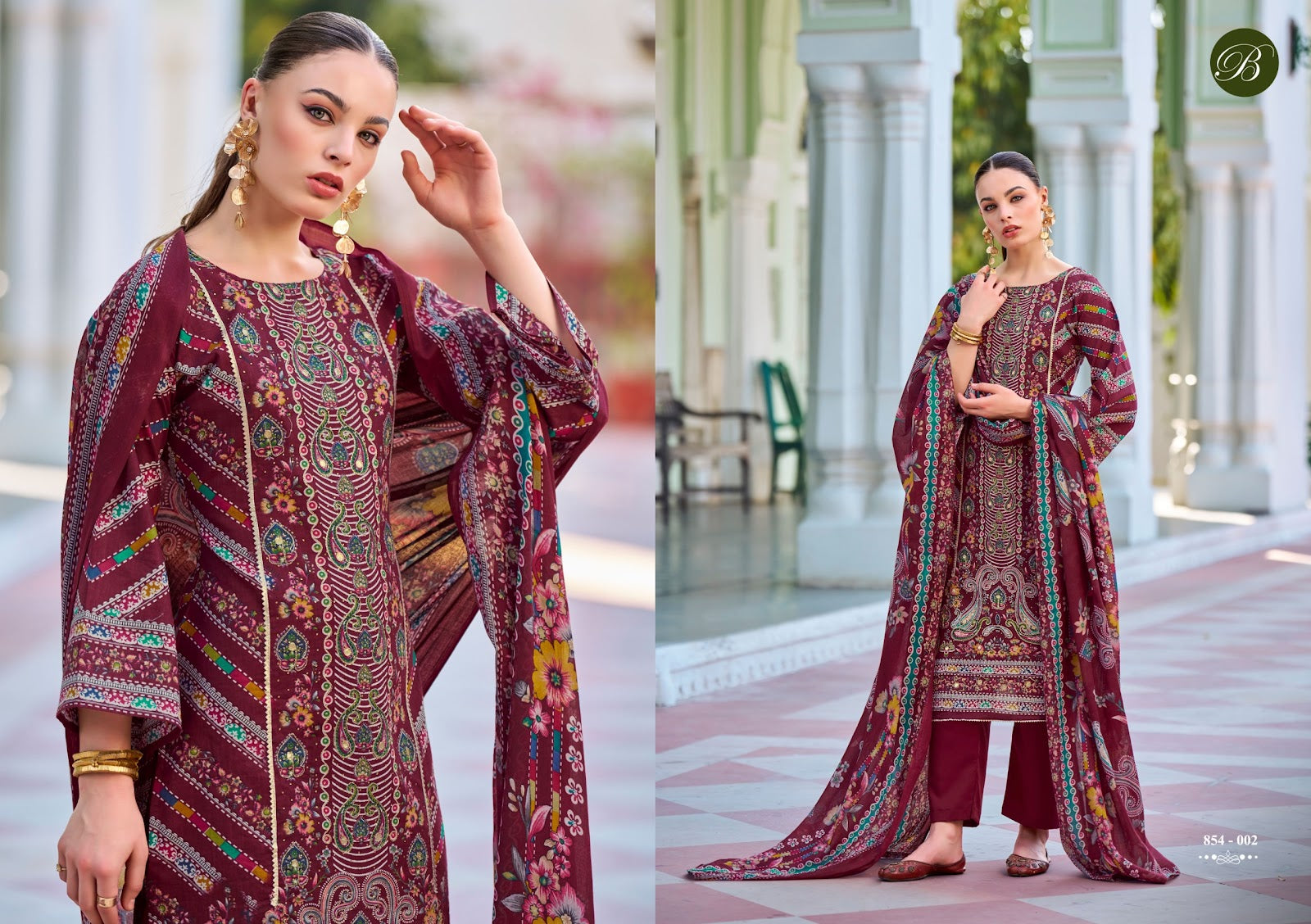 Haseen Belliza Designer Studio Cotton Karachi Readymade Suits Exporter Ahmedabad