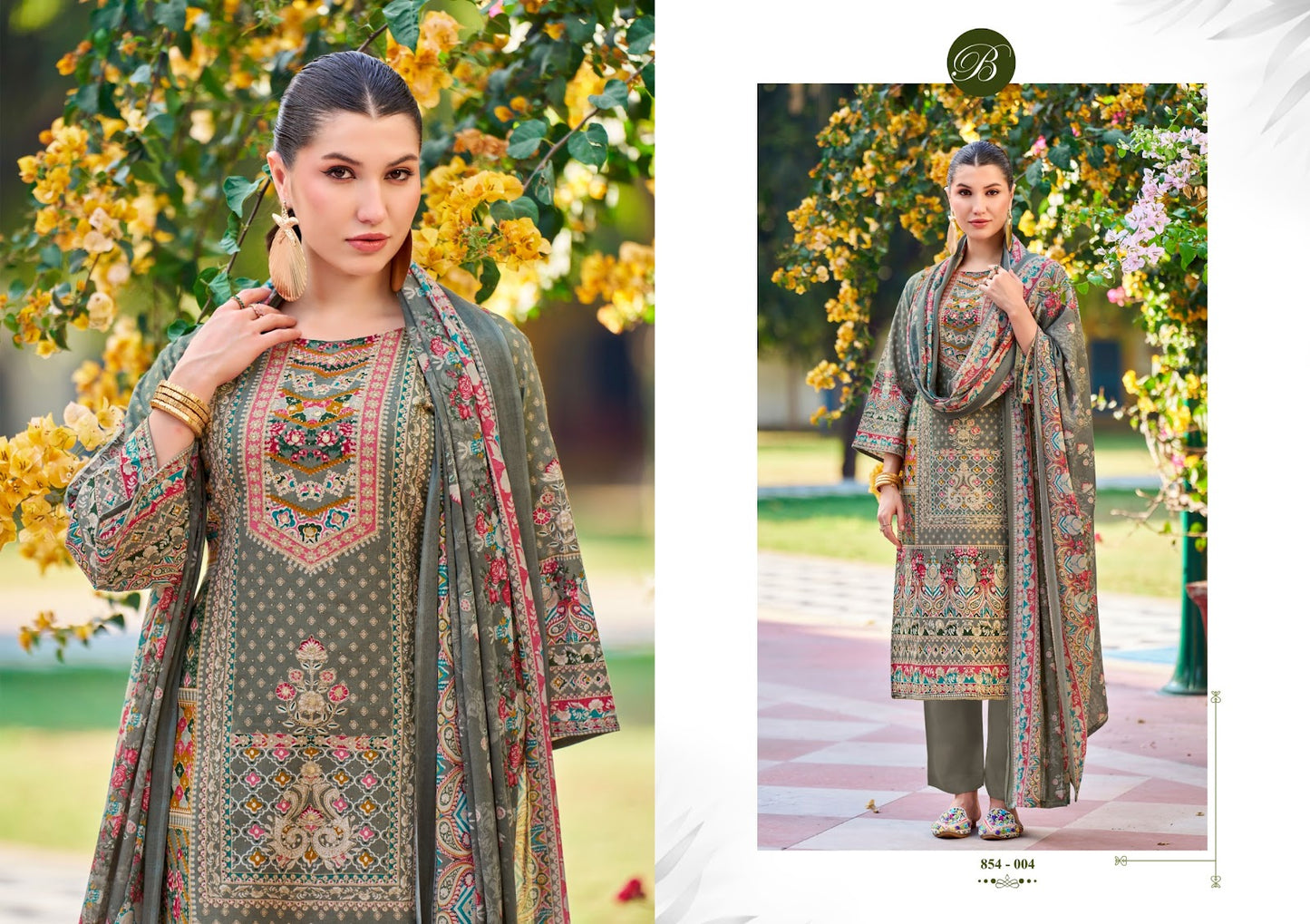 Haseen Belliza Designer Studio Cotton Karachi Salwar Suits Wholesale Rate