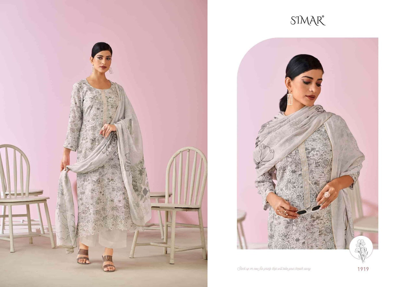 Haseen Hit List 1 Simar Viscose Muslin Pant Style Suits Wholesaler