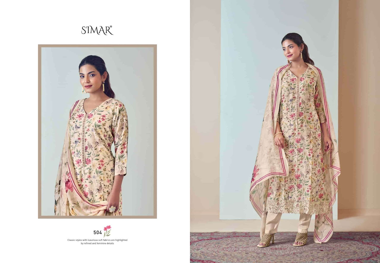 Haseen Hit List 1 Simar Viscose Muslin Pant Style Suits Wholesaler