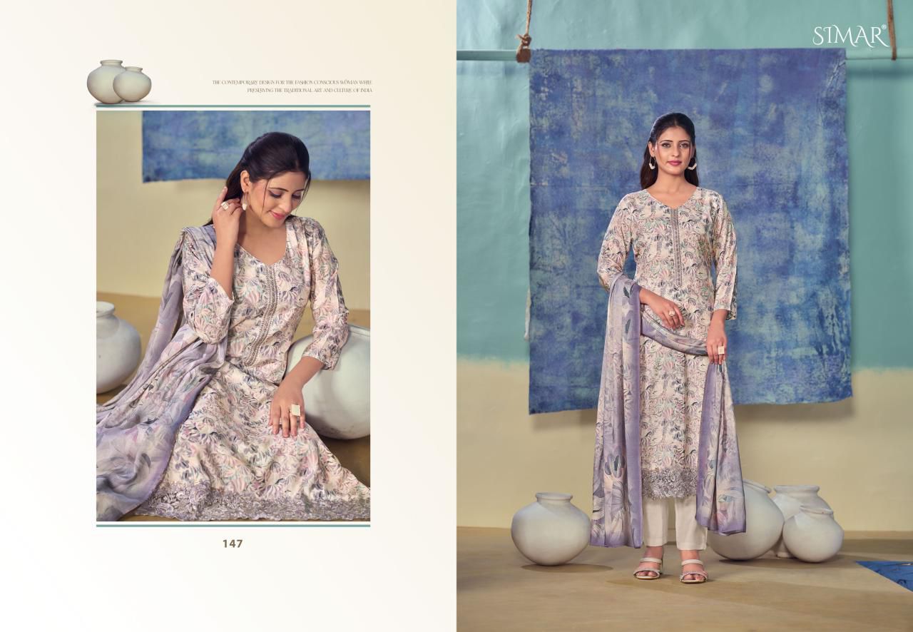 Haseen Hit List 2 Simar Viscose Muslin Pant Style Suits Exporter Gujarat