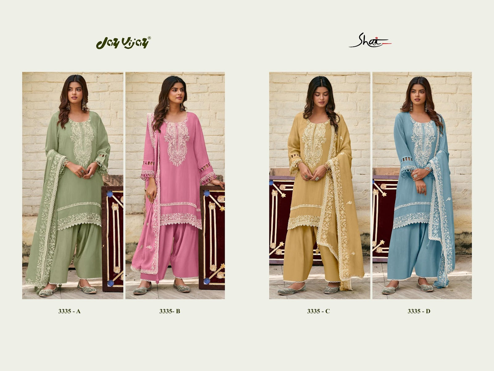 Haseen Jay Vijay Shai Organza Plazzo Style Suits Supplier Gujarat