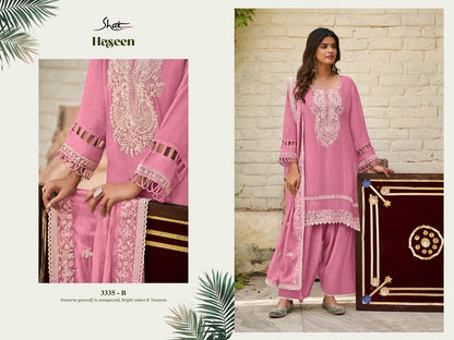 Haseen Jay Vijay Shai Organza Plazzo Style Suits Supplier Gujarat