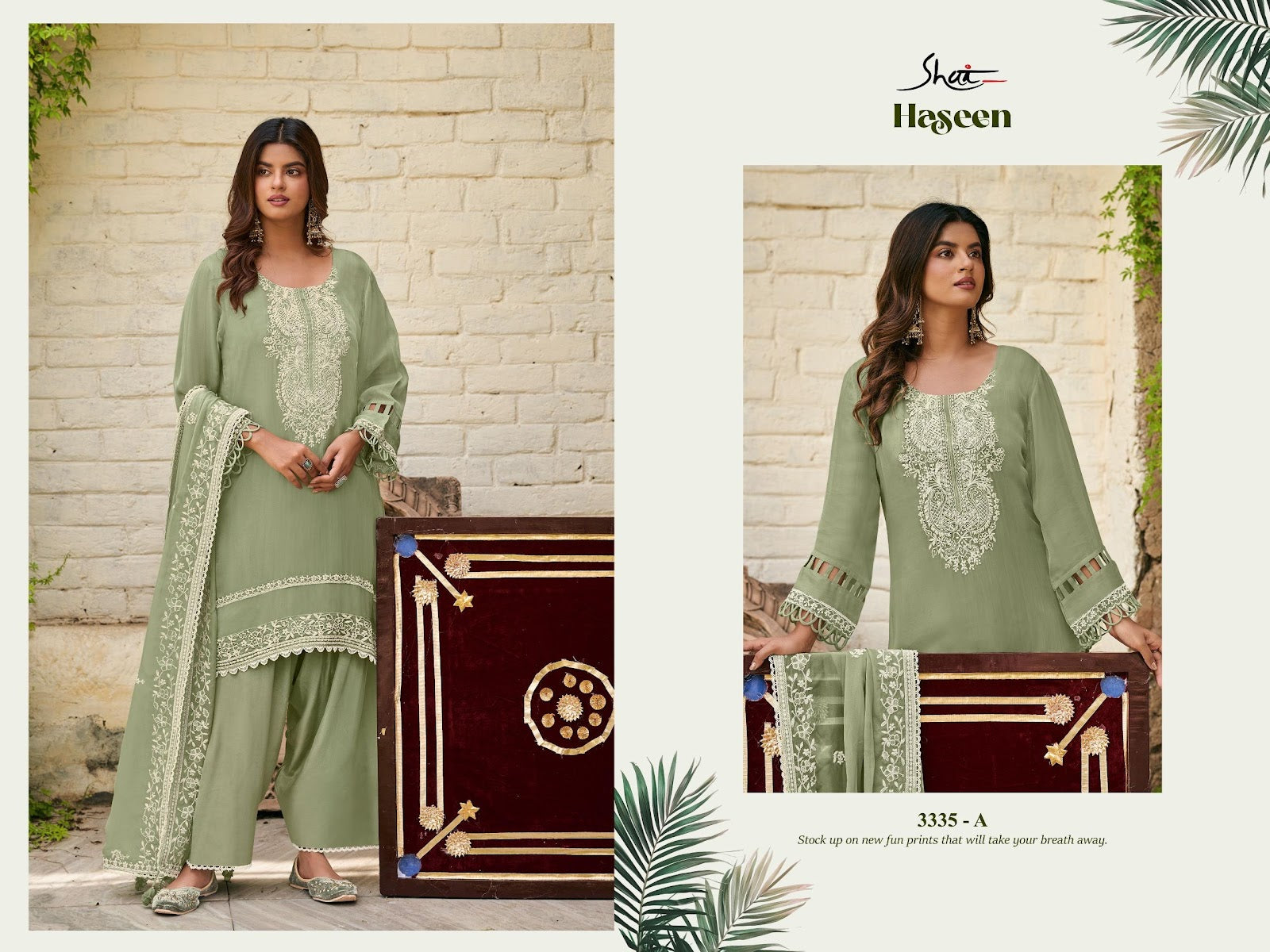 Haseen Jay Vijay Shai Organza Plazzo Style Suits Supplier Gujarat
