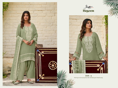 Haseen Jay Vijay Shai Organza Plazzo Style Suits Supplier Gujarat