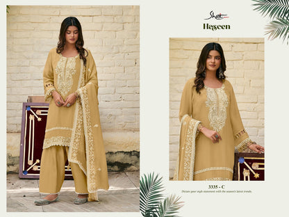 Haseen Jay Vijay Shai Organza Plazzo Style Suits Supplier Gujarat