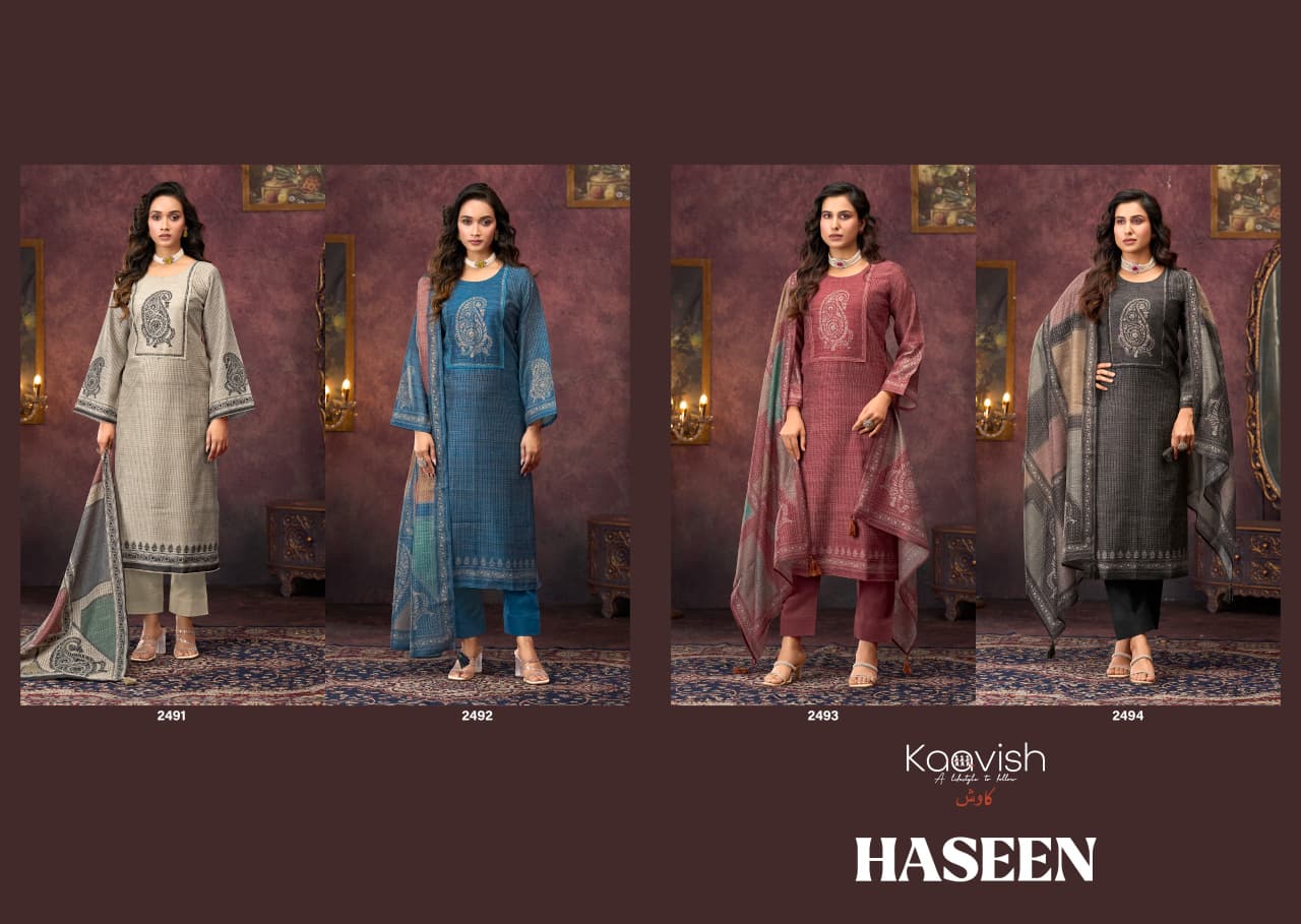 Haseen Kaavish Pure Linen Karachi Salwar Suits Supplier