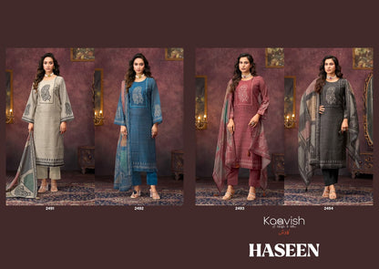 Haseen Kaavish Pure Linen Karachi Salwar Suits Supplier