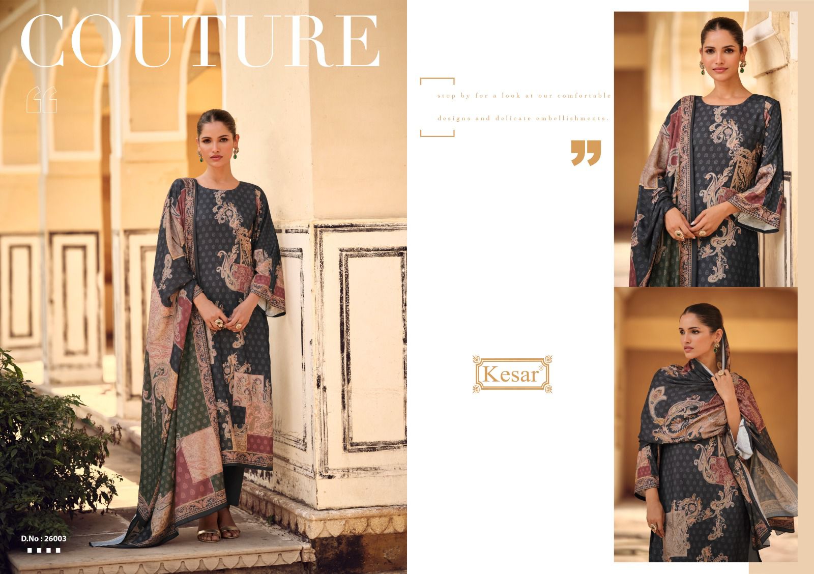 Haseen Kesar Pashmina Suits Supplier Ahmedabad