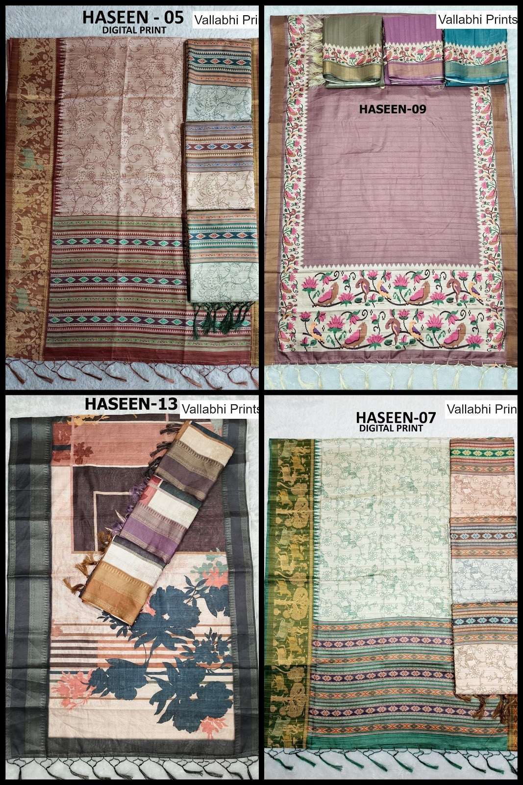 Haseen Vallabhi Prints Mal Mal Sarees Exporter