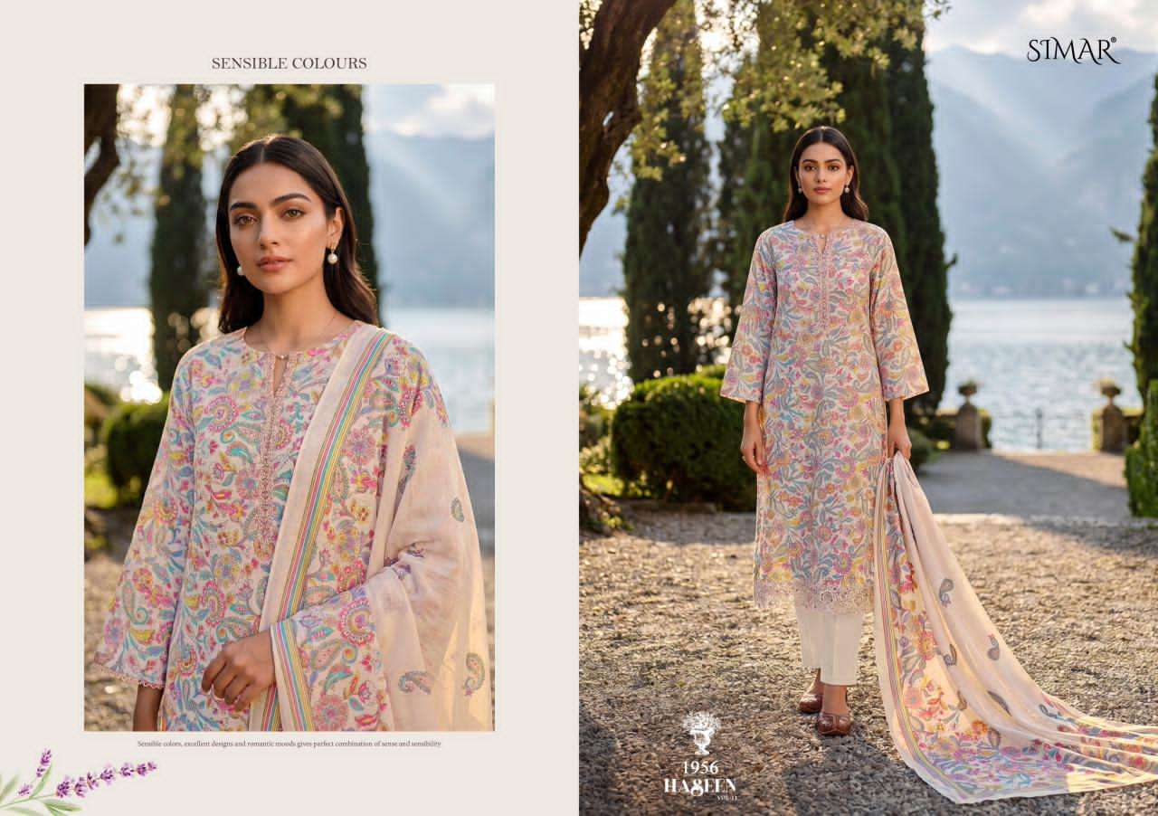 Haseen Vol 11 Simar Viscose Muslin Pant Style Suits Supplier Gujarat