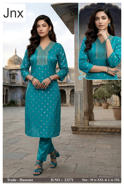 Haseena Jnx Roman Kurti Pant Set Exporter India