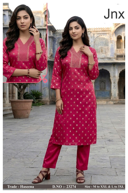 Haseena Jnx Roman Kurti Pant Set Exporter India