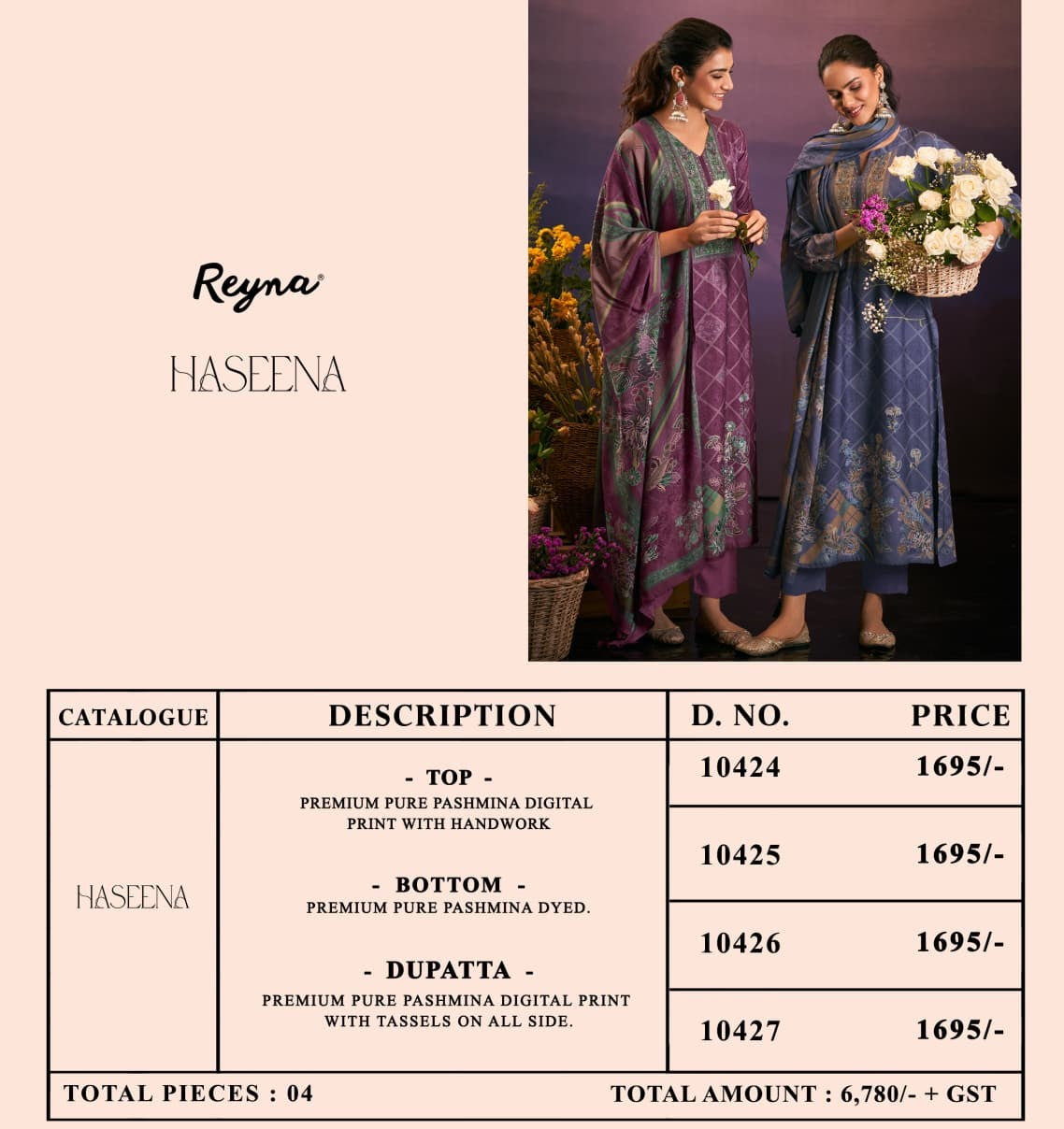Haseena Reyna Pashmina Suits Manufacturer India