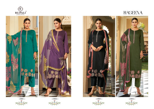 Haseena Rupali Jaam Satin Pant Style Suits Exporter