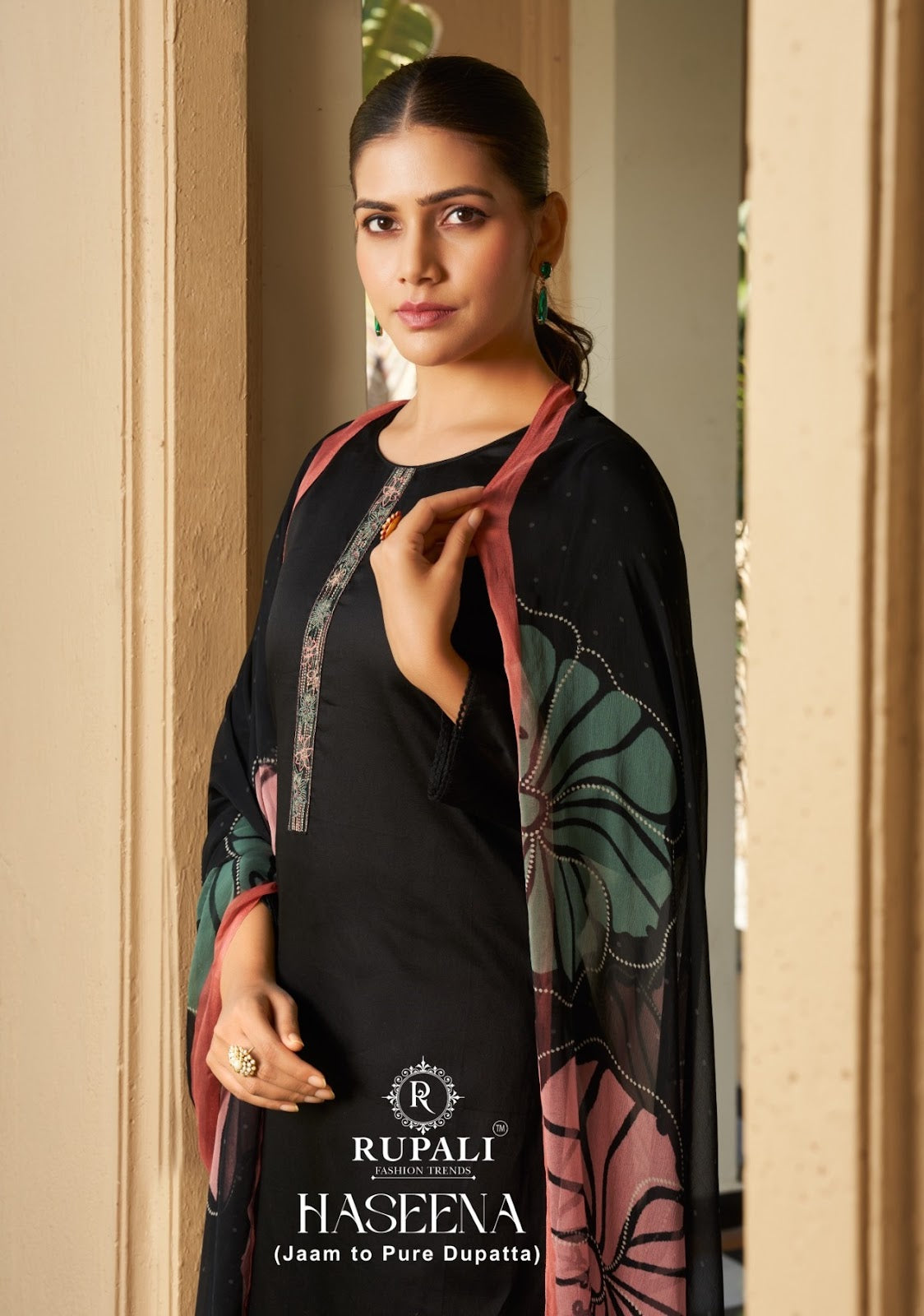 Haseena Rupali Jaam Satin Pant Style Suits Exporter