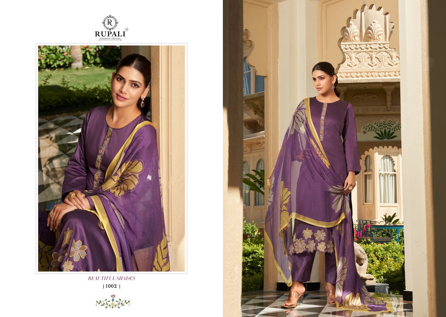 Haseena Rupali Jaam Satin Pant Style Suits Exporter