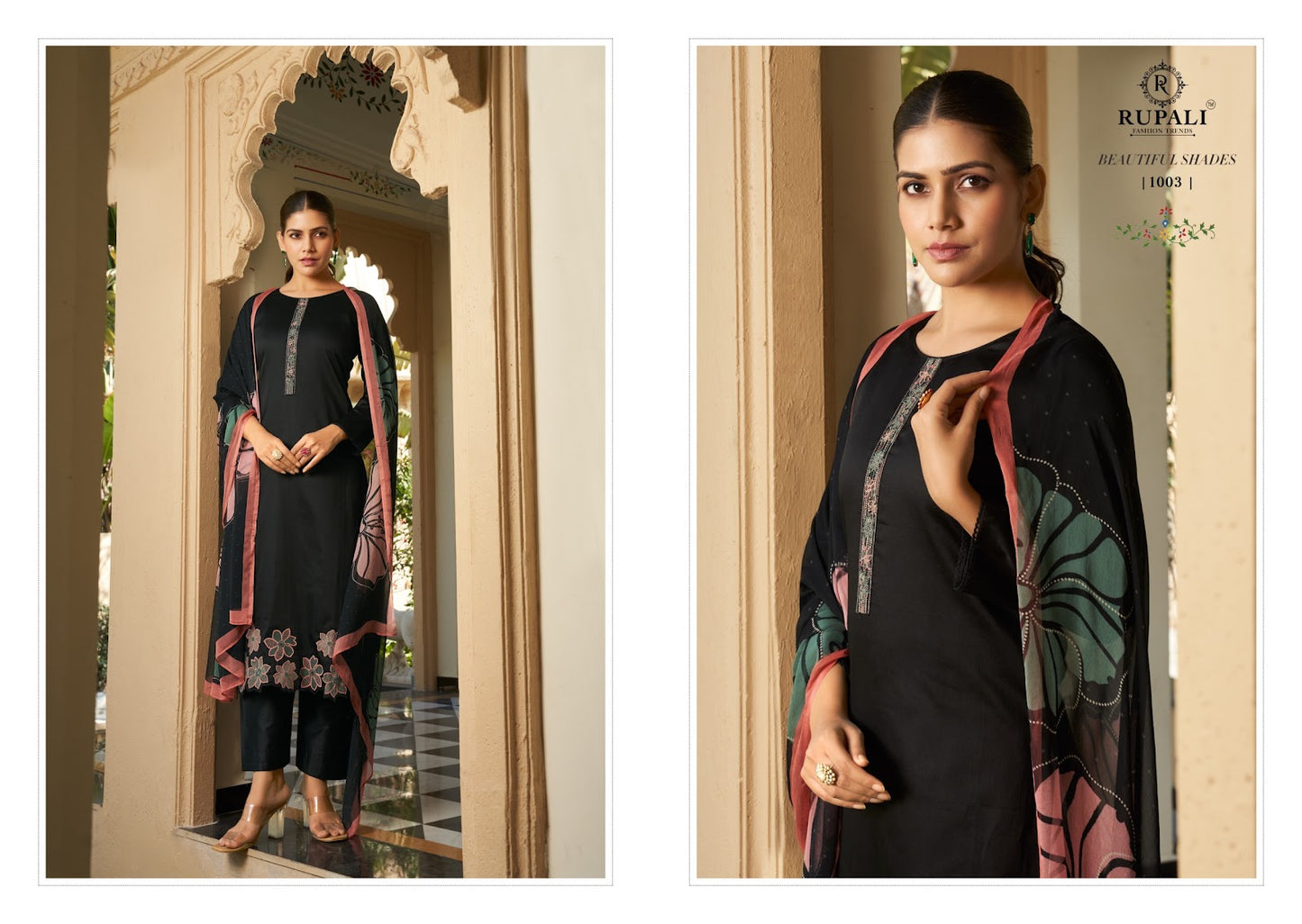 Haseena Rupali Jaam Satin Pant Style Suits Exporter