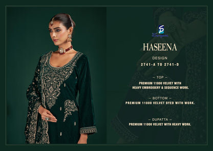 haseena sargam prints velvet suits supplier ahmedabad