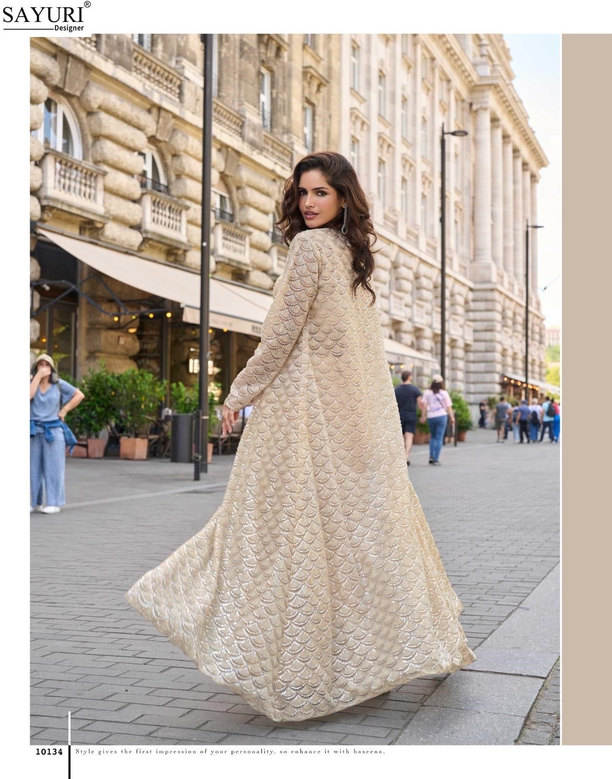 Haseena Sayuri French Crepe Indo Western Pair Supplier Ahmedabad