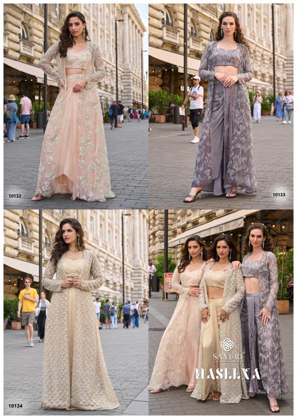 Haseena Sayuri French Crepe Indo Western Pair Supplier Ahmedabad